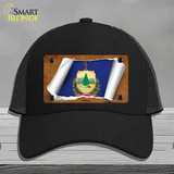 Vermont Flag Scroll Novelty License Plate Hat Mesh / Black