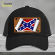 Confederate Flag Scroll Novelty License Plate Hat Mesh / Black