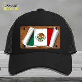 Mexico Flag Scroll Novelty License Plate Hat Mesh / Black