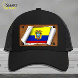 Ecuador Flag Scroll Novelty License Plate Hat Mesh / Black