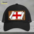 England Flag Scroll Novelty License Plate Hat Mesh / Black