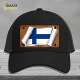 Finland Flag Scroll Novelty License Plate Hat Mesh / Black