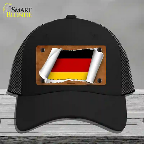 Germany Flag Scroll Novelty License Plate Hat Mesh / Black