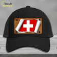 Switzerland Flag Scroll Novelty License Plate Hat Mesh / Black