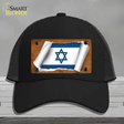 Israel Flag Scroll Novelty License Plate Hat Mesh / Black