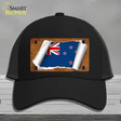 New Zealand Flag Scroll Novelty License Plate Hat Mesh / Black