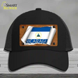 Nicaragua Flag Scroll Novelty License Plate Hat Mesh / Black