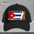 Cuba Flag Scroll Novelty License Plate Hat Mesh / Black