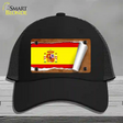 Spain Flag Scroll Novelty License Plate Hat Mesh / Black