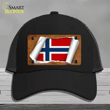 Norway Flag Scroll Novelty License Plate Hat Mesh / Black