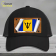 Barbados Flag Scroll Novelty License Plate Hat Mesh / Black