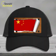 China Flag Scroll Novelty License Plate Hat Mesh / Black