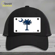 South Carolina White State Flag Novelty License Plate Hat Mesh / Black