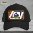 Haiti Flag Scroll Novelty License Plate Hat Mesh / Black