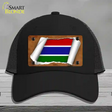 Gambia Flag Scroll Novelty License Plate Hat Mesh / Black