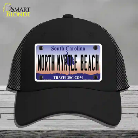 North Myrtle Beach South Carolina Novelty License Plate Hat Mesh / Black