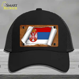 Serbia/Eagle Flag Scroll Novelty License Plate Hat Mesh / Black