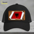 Albania Flag Scroll Novelty License Plate Hat Mesh / Black