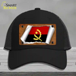 Angola Flag Scroll Novelty License Plate Hat Mesh / Black