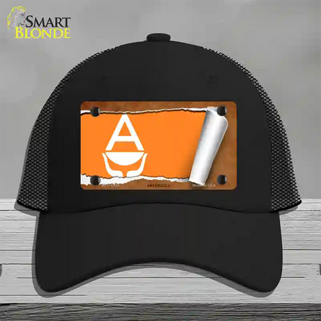 Antarctica Flag Scroll Novelty License Plate Hat Mesh / Black