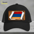 Armenia Flag Scroll Novelty License Plate Hat Mesh / Black