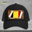 Belgium Flag Scroll Novelty License Plate Hat Mesh / Black