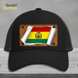 Bolivia Flag Scroll Novelty License Plate Hat Mesh / Black