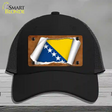 Bosnia-Herzegovina Flag Scroll Novelty License Plate Hat Mesh / Black