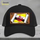 Brunei Flag Scroll Novelty License Plate Hat Mesh / Black