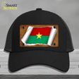 Burkina Faso Flag Scroll Novelty License Plate Hat Mesh / Black