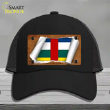 Central African Republic Flag Scroll Novelty License Plate Hat Mesh / Black