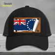 Cook Island Flag Scroll Novelty License Plate Hat Mesh / Black