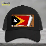 East Timor Flag Scroll Novelty License Plate Hat Mesh / Black