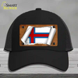 Faroe Islands Flag Scroll Novelty License Plate Hat Mesh / Black