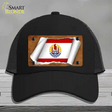 French Polynesia Flag Scroll Novelty License Plate Hat Mesh / Black