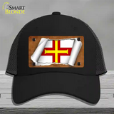 Guernsey Flag Scroll Novelty License Plate Hat Mesh / Black