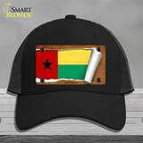 Guinea-Bissau Flag Scroll Novelty License Plate Hat Mesh / Black