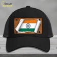 India Flag Scroll Novelty License Plate Hat Mesh / Black