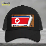 North Korea Flag Scroll Novelty License Plate Hat Mesh / Black