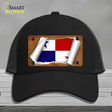 Panama Flag Scroll Novelty License Plate Hat Mesh / Black