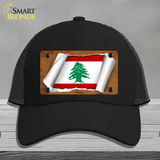 Lebanon Flag Scroll Novelty License Plate Hat Mesh / Black