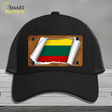 Lithuania Flag Scroll Novelty License Plate Hat Mesh / Black