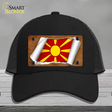 Macedonia Flag Scroll Novelty License Plate Hat Mesh / Black