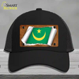 Mauritania Flag Scroll Novelty License Plate Hat Mesh / Black