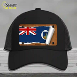 Montserrat Flag Scroll Novelty License Plate Hat Mesh / Black