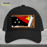 Papua New Guinea Flag Scroll Novelty License Plate Hat Mesh / Black