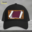 Qatar Flag Scroll Novelty License Plate Hat Mesh / Black