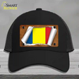 Romania Flag Scroll Novelty License Plate Hat Mesh / Black