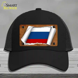 Russia Flag Scroll Novelty License Plate Hat Mesh / Black