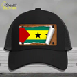 Sao Tome & Principe Flag Scroll Novelty License Plate Hat Mesh / Black